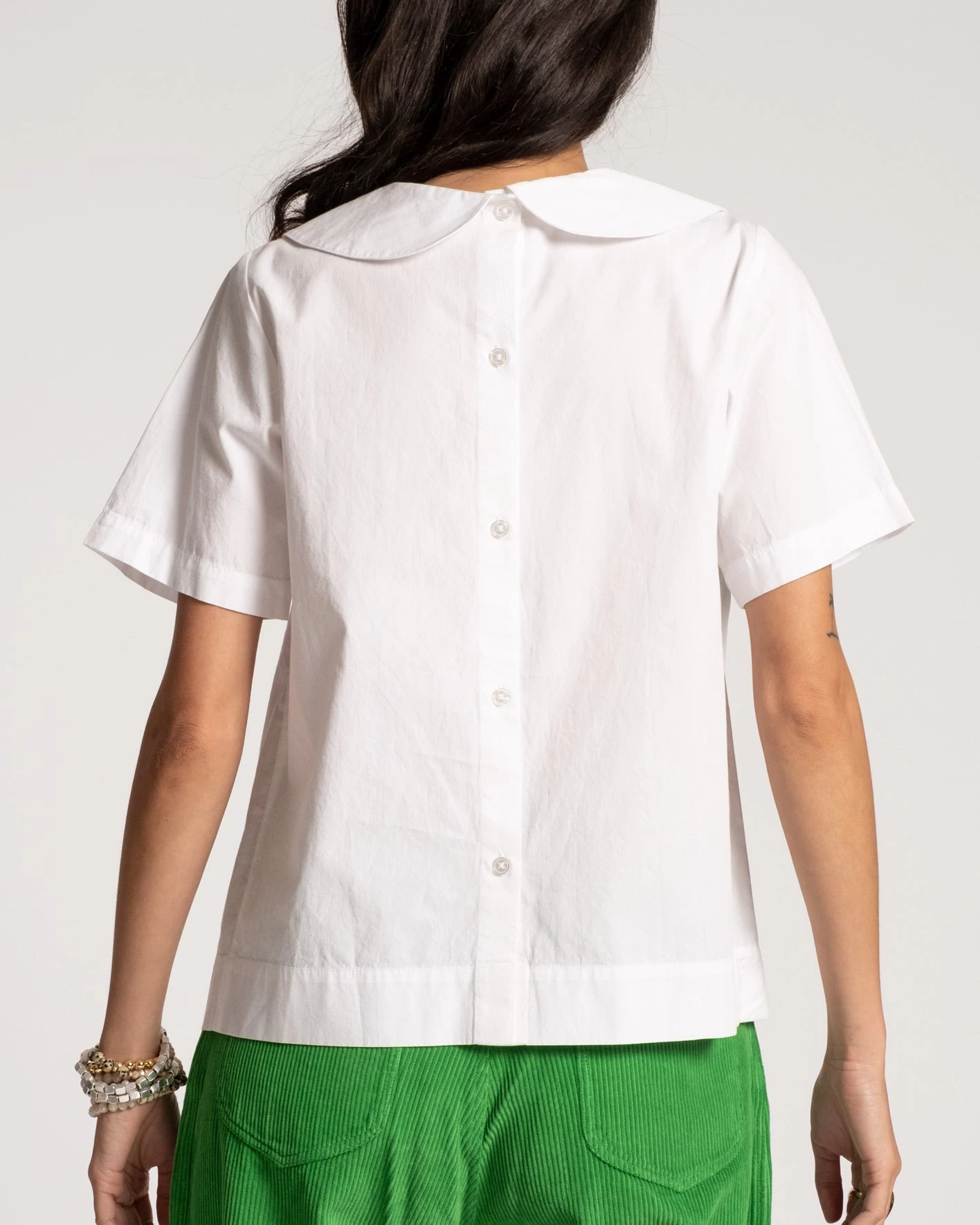 Anabelle Oversized Peter Pan Collar Top White 5 Anabelle Oversized Peter Pan Collar Top White - Image 3