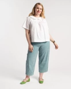 Anabelle Oversized Peter Pan Collar Top White 9 Anabelle Oversized Peter Pan Collar Top White -Clothing Store ANABELLE TOP WHITE 04