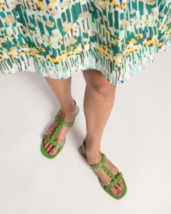 Kiki Mini Dot Flat Green -Clothing Store ANNA SLOPE MEADOW 07