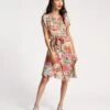 Anna Slope Arm Dress Rose Garden Print -Clothing Store ANNA SLOPE ROSES 01
