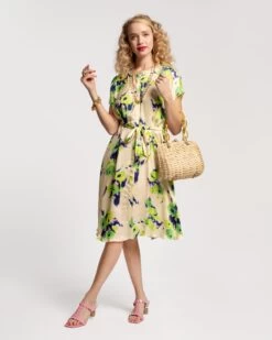 Anna Slope Arm Dress Tuileries Oyster Green 9 Anna Slope Arm Dress Tuileries Oyster Green -Clothing Store ANNA TULLERIES 01