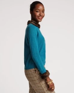 Aude Sweater Turquoise -Clothing Store AUDE BLUE 03
