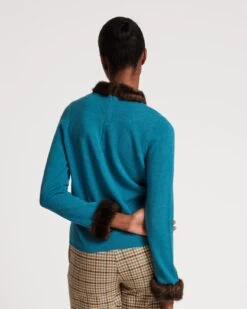 Aude Sweater Turquoise -Clothing Store AUDE BLUE 04