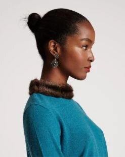 Aude Sweater Turquoise -Clothing Store AUDE BLUE 05