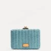 Paige Wicker Box Clutch Light Blue 1 Paige Wicker Box Clutch Light Blue -Clothing Store BCLUTCHW LIGHTBLUE 01