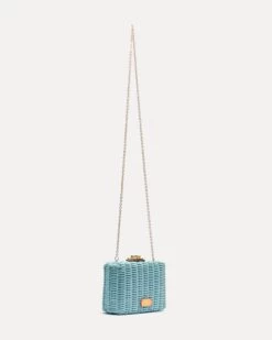 Paige Wicker Box Clutch Light Blue -Clothing Store BCLUTCHW LIGHTBLUE 03