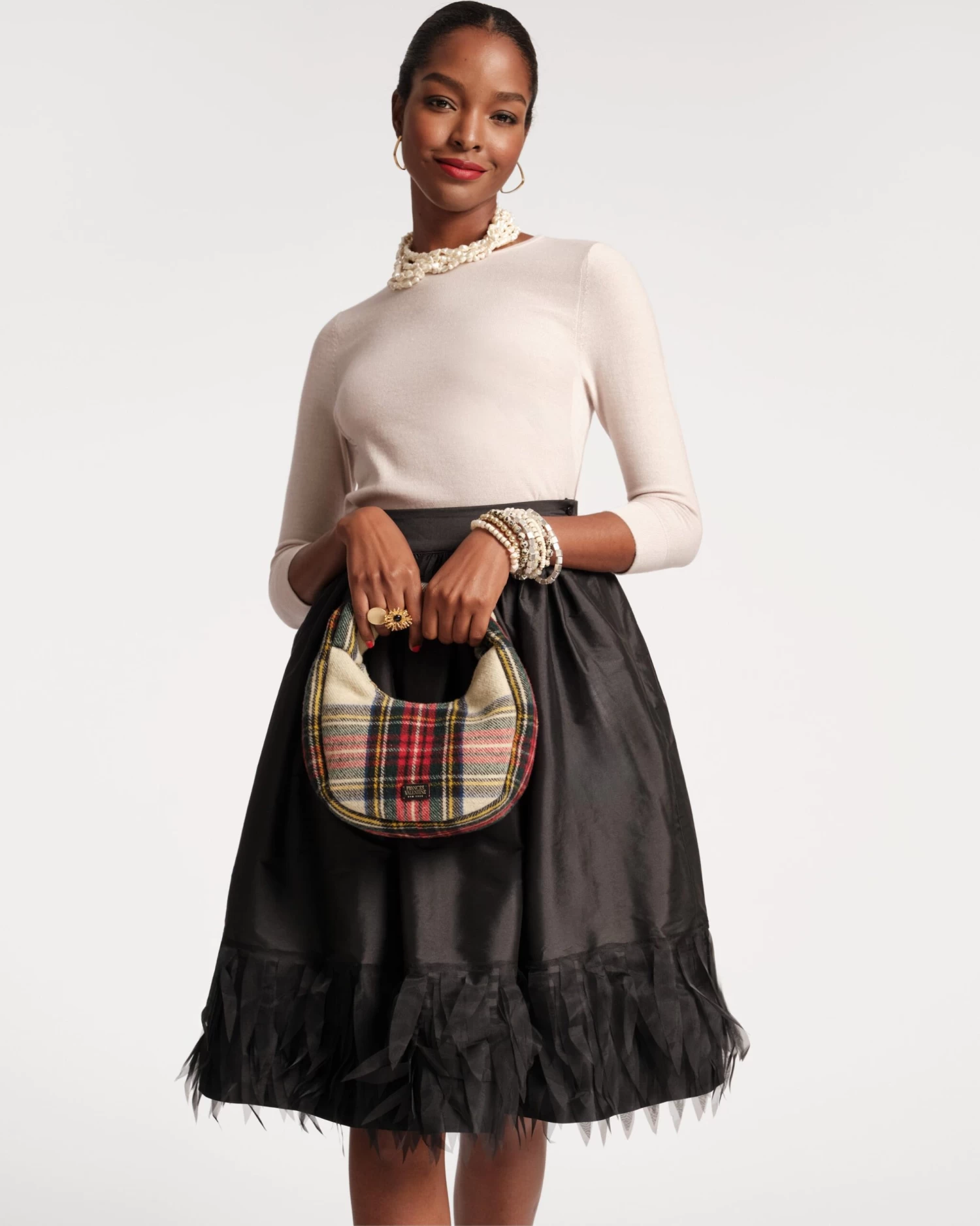 Barbara Midi Skirt Feather Fringe Black 6 Barbara Midi Skirt Feather Fringe Black - Image 4