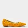 Britta Ruched Flat Velvet Mustard -Clothing Store BRITTAV MUSTARD