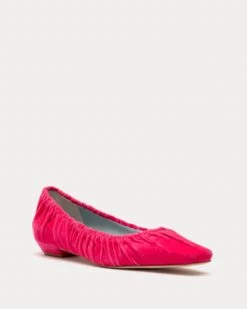 Britta Ruched Flat Velvet Pink -Clothing Store BRITTAV PINK 02