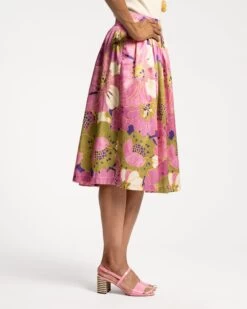 Barbara Midi Skirt African Daisy Print -Clothing Store Barbra Midi Skirt African Daisy 06