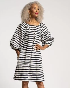 Bliss Mini Painterly Stripe Black White 7 Bliss Mini Painterly Stripe Black White -Clothing Store Bliss Maxi Painterly Stripe Blk0079
