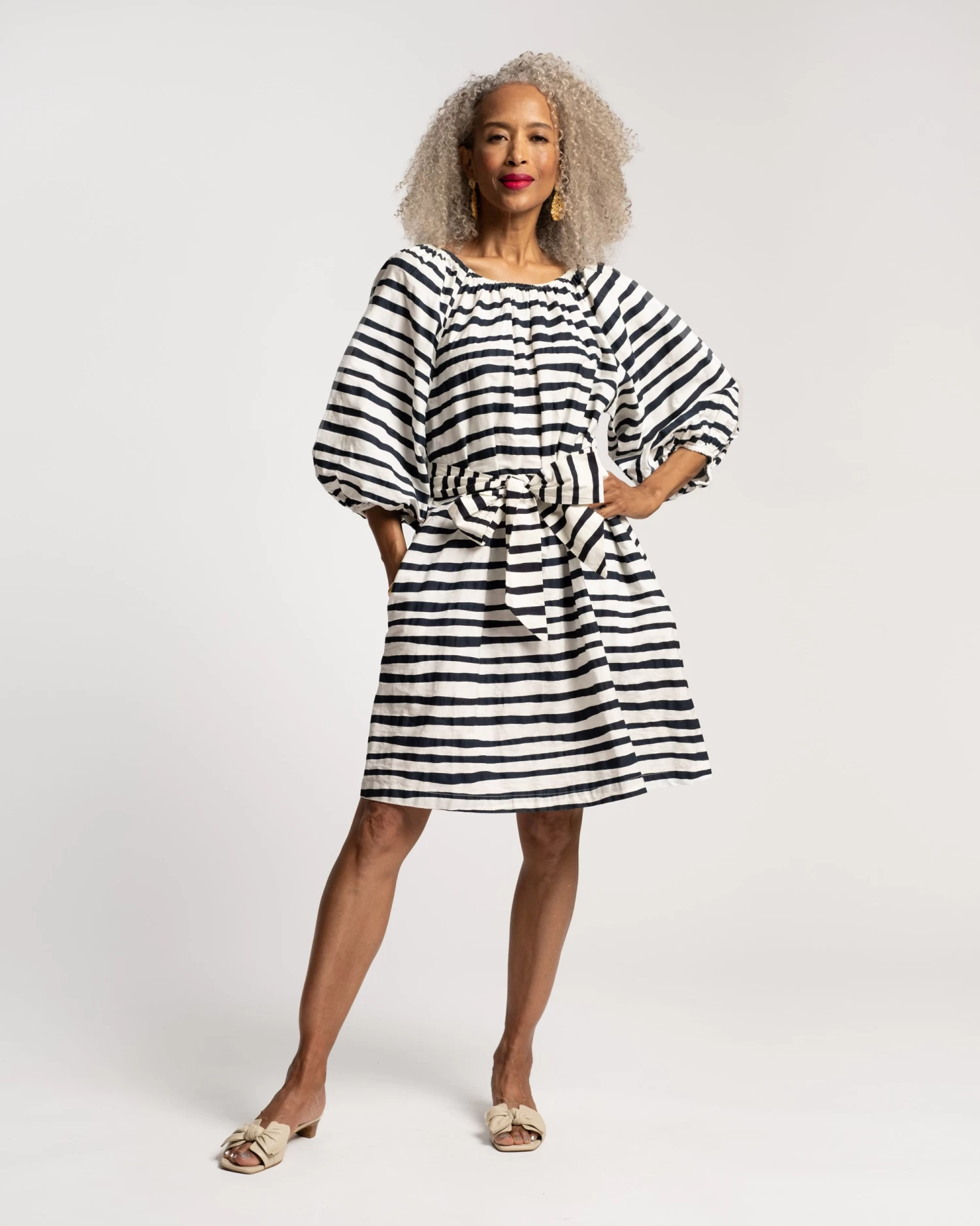 Bliss Mini Painterly Stripe Black White 3 Bliss Mini Painterly Stripe Black White