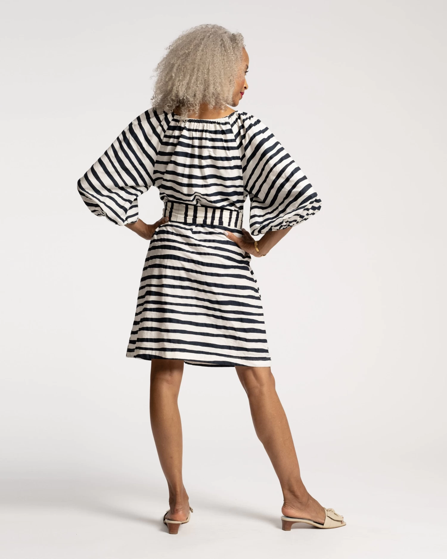 Bliss Mini Painterly Stripe Black White 6 Bliss Mini Painterly Stripe Black White - Image 4