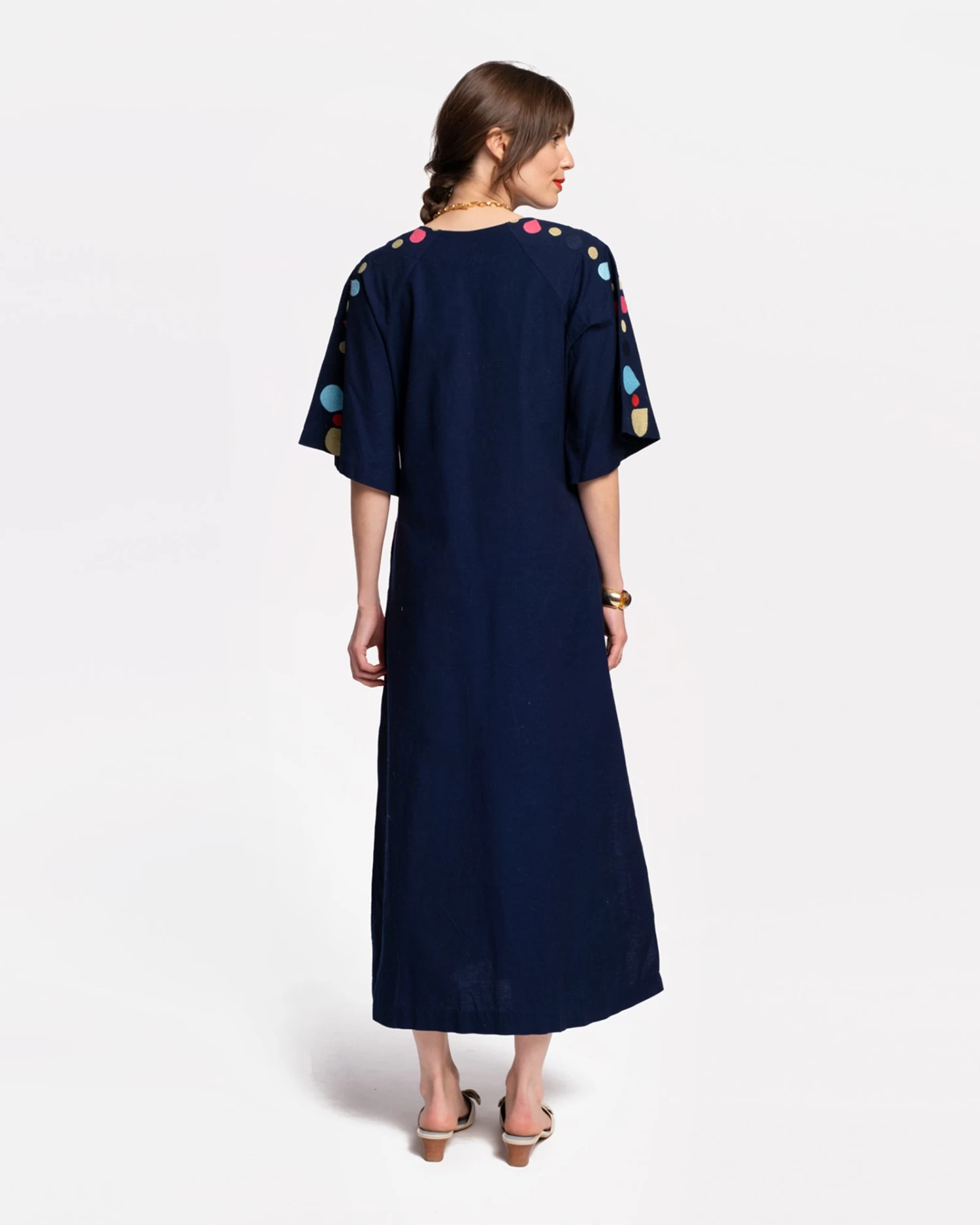Delightful Caftan Peony Garden Navy Multi 6 Delightful Caftan Peony Garden Navy Multi - Image 4