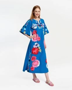 Delightful Caftan Peony Garden Blue Multi -Clothing Store CAFTAN PEONYGARDEN blue 02 e1d00aaa 04ff 44a1 82ba b26ebb664a0d