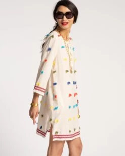 Capri Tunic Dobby Dots 9 Capri Tunic Dobby Dots -Clothing Store CAPRI POMPOM 02