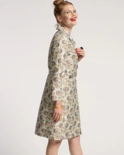 Catherine Coat Metallic Jacquard Light Blue -Clothing Store CATHERINE COAT 04