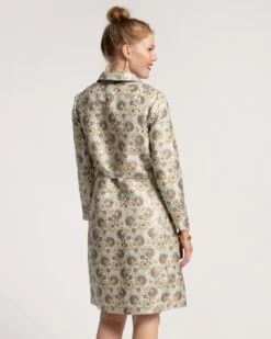 Catherine Coat Metallic Jacquard Light Blue -Clothing Store CATHERINE COAT 05