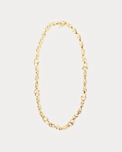 Open Cage Link Necklace Gold
