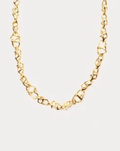 Open Cage Link Necklace Gold -Clothing Store CHAIN NECKLACE 2