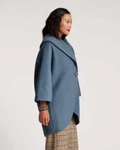 Cocoon Wool Coat Blue 8 Cocoon Wool Coat Blue -Clothing Store COCOON NAVY 03