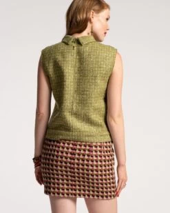 Colette Top Cedar Boucle Wool Green -Clothing Store COLETTE WOOL GREEN 03