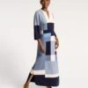 Classic Colorblock Maxi Dress Blue 2 Classic Colorblock Maxi Dress Blue -Clothing Store COLORBLOCK DRESS BLUE 02