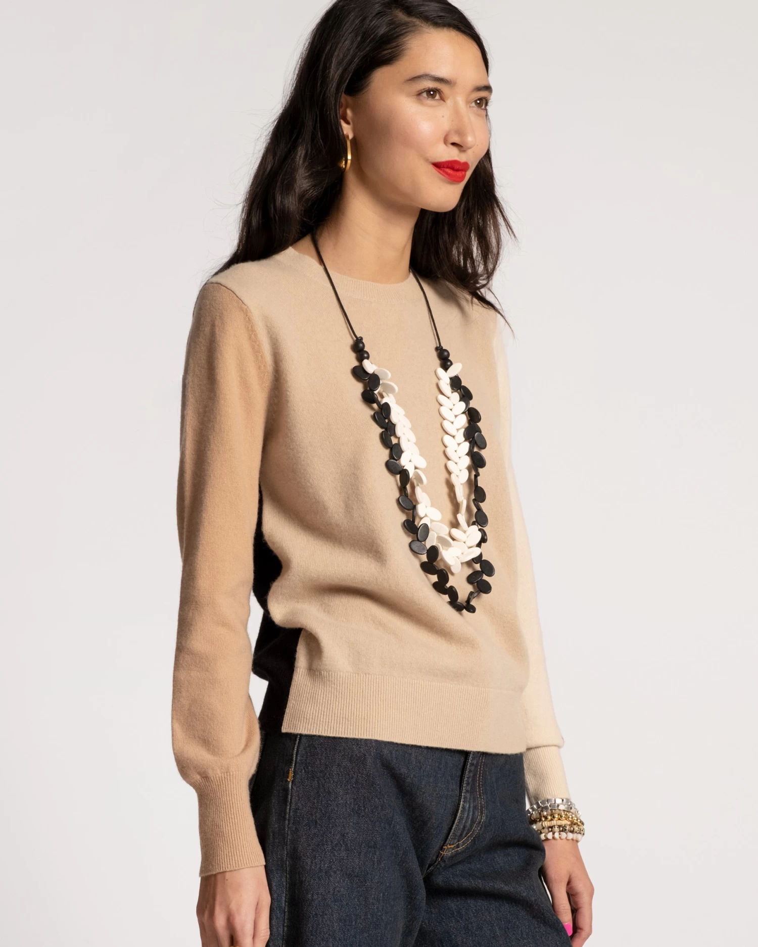 Colorblock Crewneck Natural 4 Colorblock Crewneck Natural - Image 2