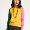 Colorblock Crewneck Multi -Clothing Store COLORBLOCK SWEATER YELLOW 01
