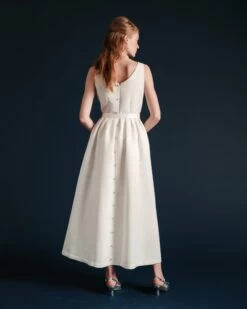 Chrysanthemum Maxi Dress Oyster 13 Chrysanthemum Maxi Dress Oyster -Clothing Store CRYSANTHEMUM DRESS 04