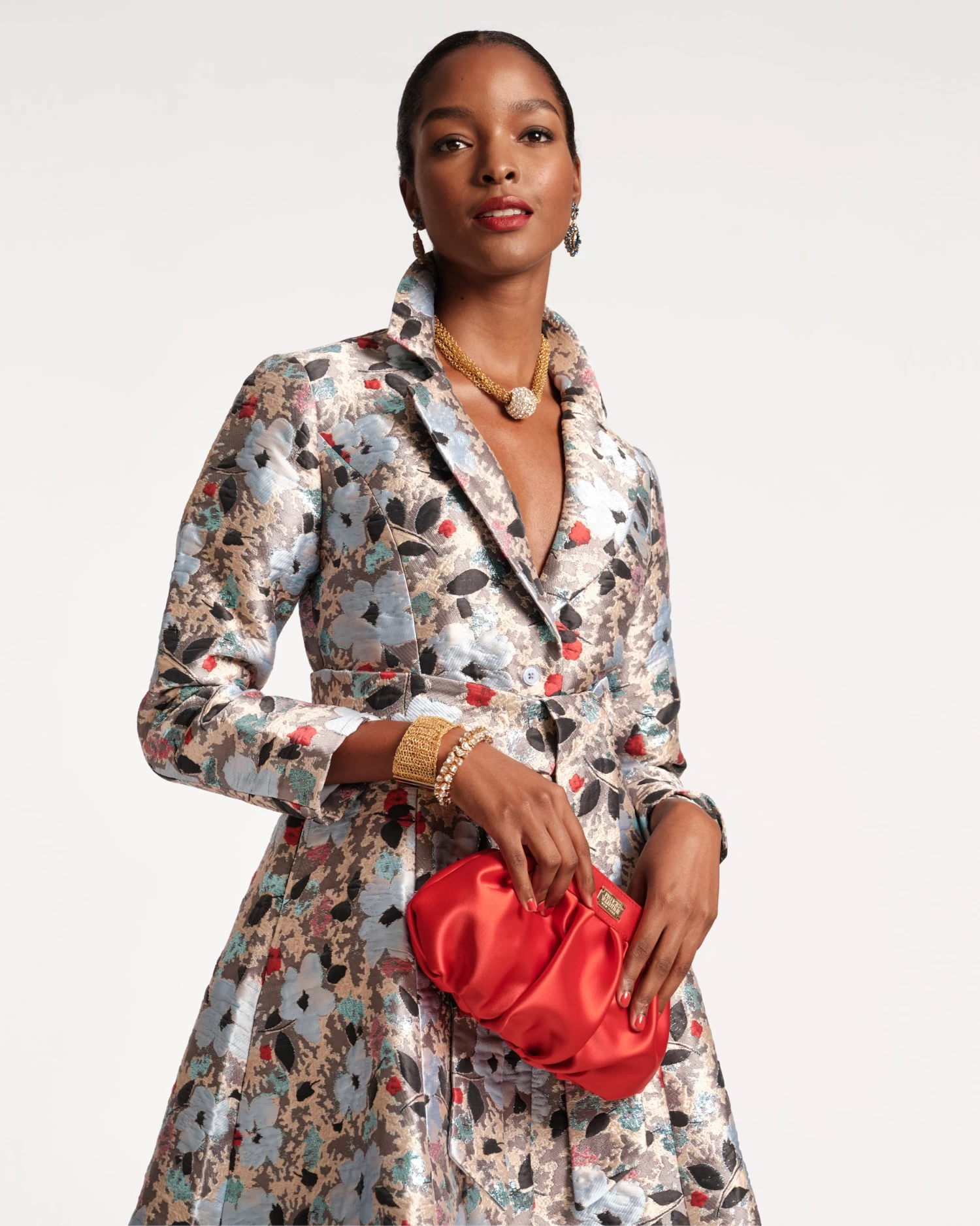 Nora Clutch Satin Cranberry 5 Nora Clutch Satin Cranberry - Image 3