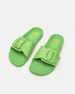 Daisy Slide Vegan Leather Green