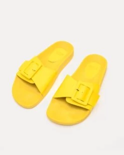 Daisy Slide Vegan Leather Yellow