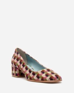 Doll Pump Basketweave Plaid -Clothing Store DOLLBWP PINK MULTI 02