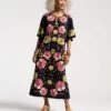 Dreamy Caftan African Daisy Print Navy Multi -Clothing Store DREAMY CAFTAN AD 01