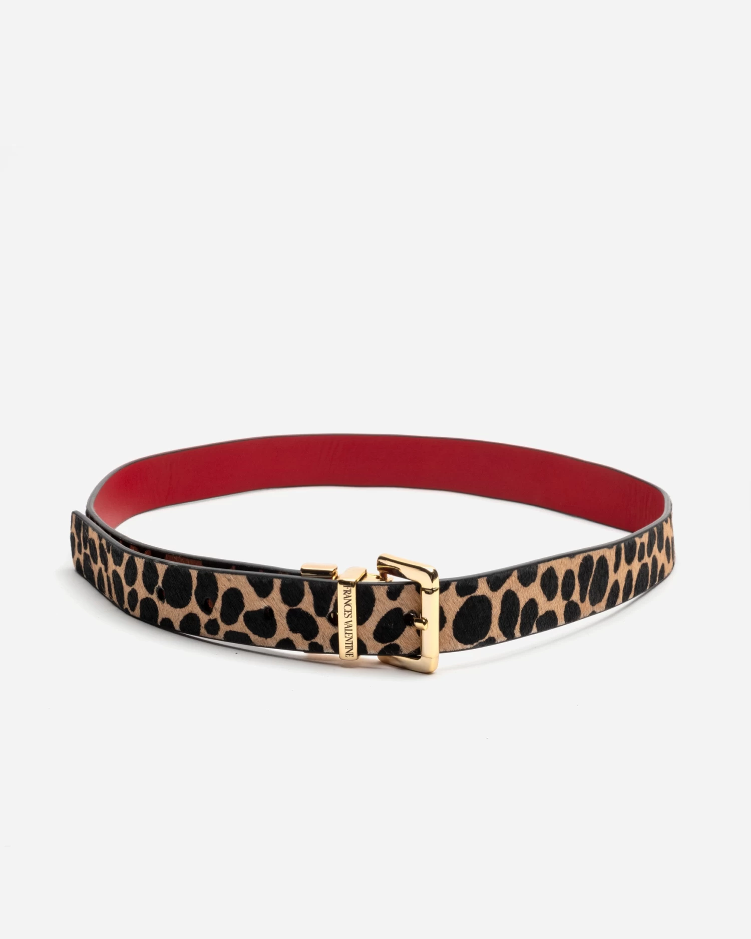 Reversible Cheeta Haircalf Nappa Leather Belt Red 3 Reversible Cheeta Haircalf Nappa Leather Belt Red