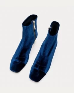 Marnie Boot Stretch Velvet Navy -Clothing Store DSCF0747