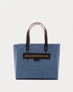 Henry Tote Wool Blue