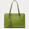 Sami Tote Tumbled Leather Moss Green -Clothing Store DSCF3962