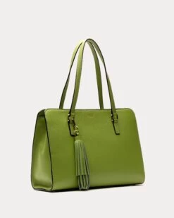 Sami Tote Tumbled Leather Moss Green -Clothing Store DSCF3963