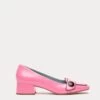 Mackie Crinkle Soft Patent Block Heel Pink -Clothing Store DSCF7760 1
