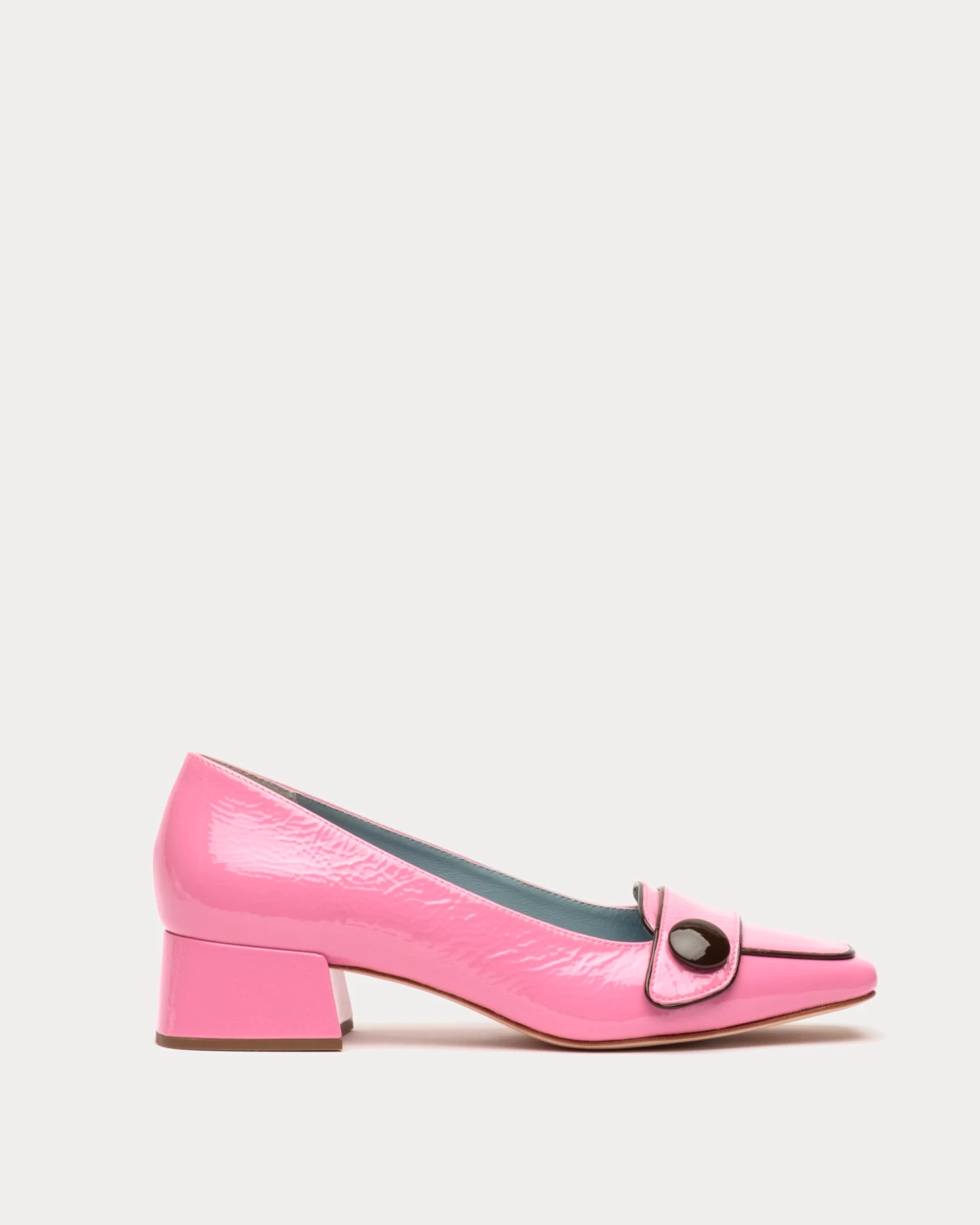 Mackie Crinkle Soft Patent Block Heel Pink 3 Mackie Crinkle Soft Patent Block Heel Pink