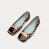 Square Toe Haircalf Ballet Flat Cheetah -Clothing Store DSCF7785