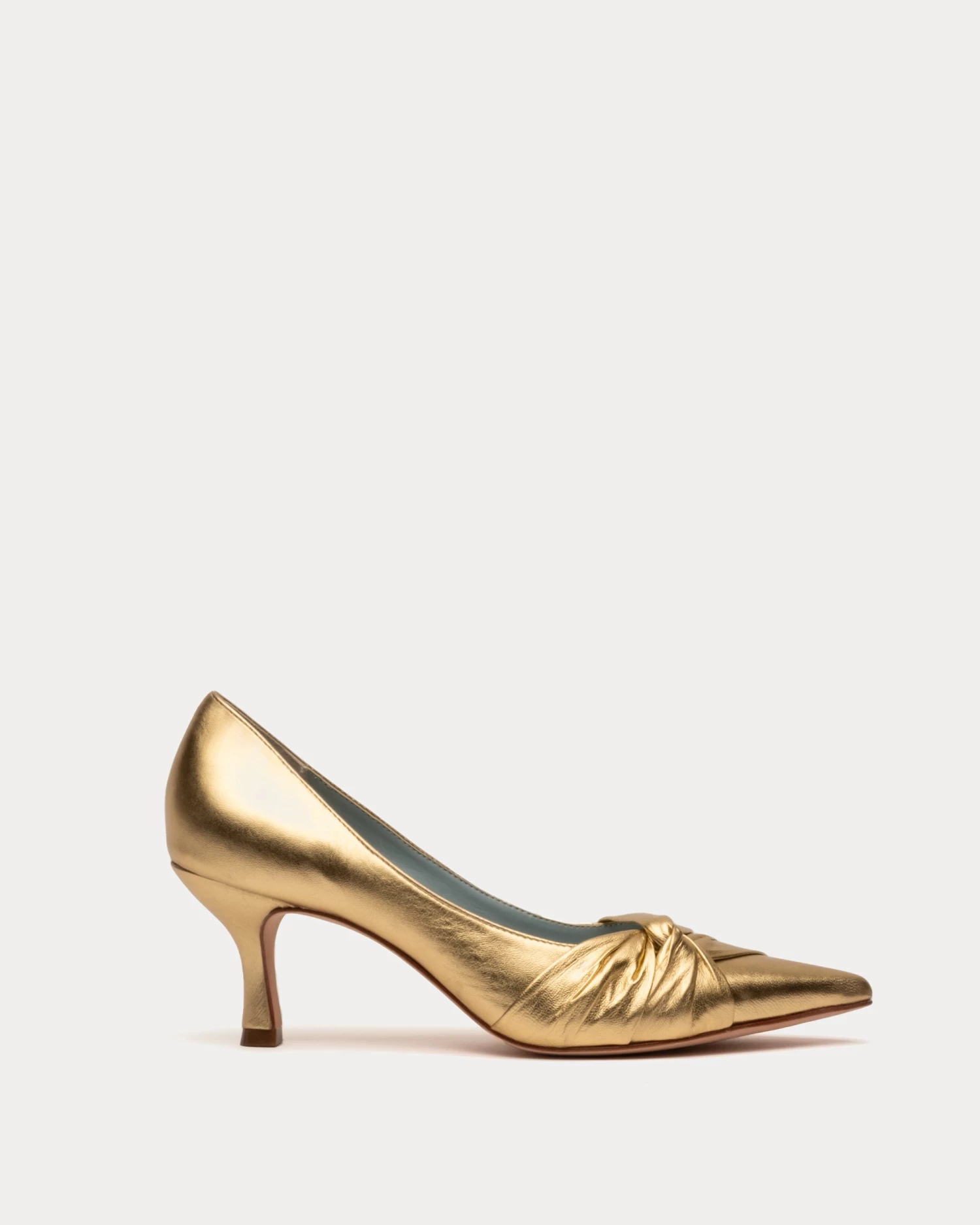 Knot Kitten Heel Crinkle Nappa Platino 3 Knot Kitten Heel Crinkle Nappa Platino