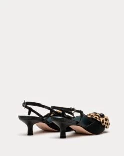 Flower Kitten Heel Black Haircalf 10 Flower Kitten Heel Black Haircalf -Clothing Store DSCF7846