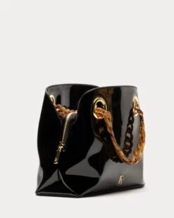 Skip Tote Soft Patent Black -Clothing Store DSCF9988