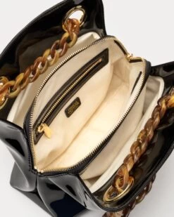 Skip Tote Soft Patent Black -Clothing Store DSCF9993