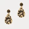 Crochet Teardrop Earring Gold Black -Clothing Store EARRINGS OPEN MESH BLACK