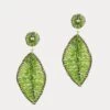 Crochet Leaf Earrings Green -Clothing Store EARRING LEAF 01