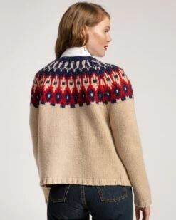 Ella Fair Isle Cardigan Navy Red 12 Ella Fair Isle Cardigan Navy Red -Clothing Store FAIRISLE OATMEAL 05